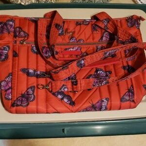 Lug Women's Poppy, Red and Purple Butterfly Paddle Travel Bag